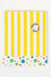 Homescapes Multi Polka Dots Ready Made Eyelet Curtain Pair in Yellow - Size: 140 cm width x 183 cm drop - thumbnail 2