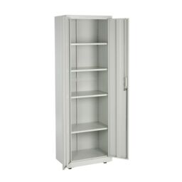 Moderna Metal Storage Cabinet - 4 Shelf Slim Office Storage Cupboard 180cm in Grey - thumbnail 8
