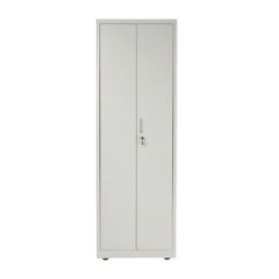 Moderna Metal Storage Cabinet - 4 Shelf Slim Office Storage Cupboard 180cm in Grey - thumbnail 2