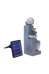 Garden Sanctuary Outdoor LED Water Fountain Rockery Decor with Pump Solar Power in Natural - thumbnail 5
