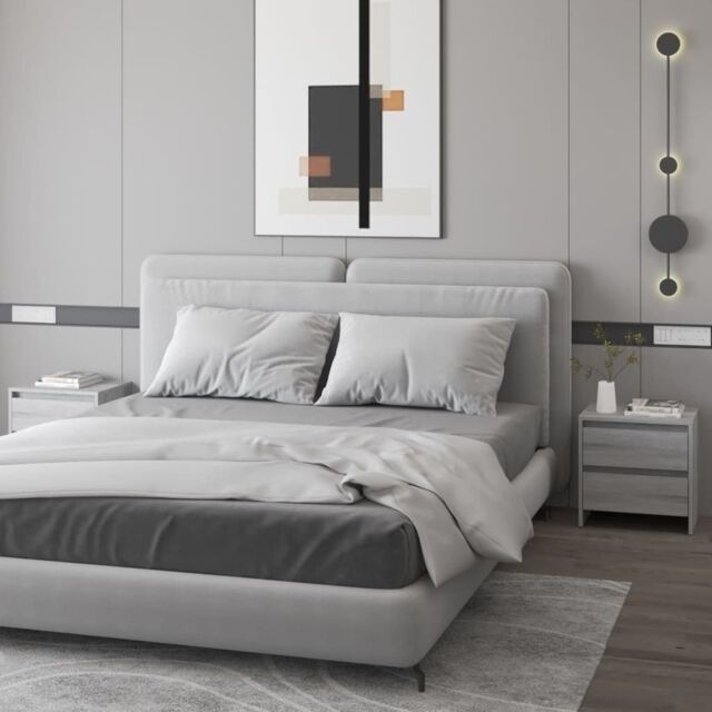 Berkfield Home Bedside Cabinets 2 pcs Grey Sonoma 45x34.5x44.5 cm Engineered Wood - image 1