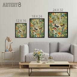 "Artery8 Butterflies In Spring Field Framed Canvas Wall Art Print - Size: W12"" x H16""" - thumbnail 4