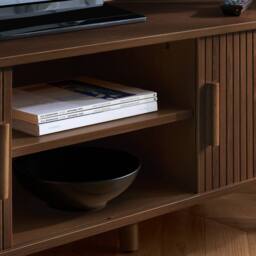 Birlea Axel Fluted TV Unit Walnut in Brown - thumbnail 5