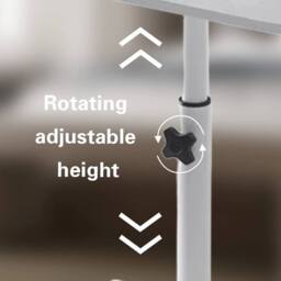 EONLION Black Overbed Aid Chair Height Adjustable Mobile Over Bed Table - Size: 100 cm - thumbnail 3