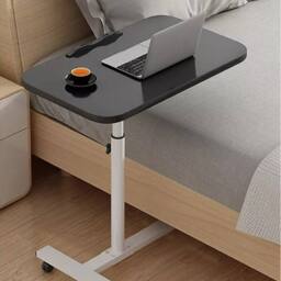 EONLION Black Overbed Aid Chair Height Adjustable Mobile Over Bed Table - Size: 100 cm - thumbnail 1