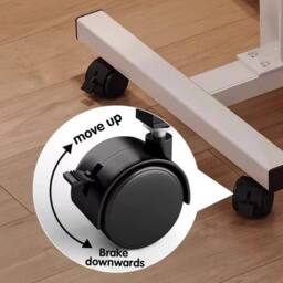 EONLION Black Overbed Aid Chair Height Adjustable Mobile Over Bed Table - Size: 100 cm - thumbnail 4
