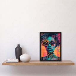 Artery8 Indie Culture Vibrant Conceptual Art Portrait Framed Art Print in Orange - Size: A4 - thumbnail 4