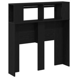 Berkfield Home Storage Headboard with LED Lights Black Oak 100x18, 5x103, 5 cm - thumbnail 8