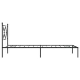 Berkfield Home Metal Bed Frame without Mattress with Headboard Black 90x190cm - Size: 90x190 cm - thumbnail 5