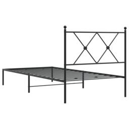 Berkfield Home Metal Bed Frame without Mattress with Headboard Black 90x190cm - Size: 90x190 cm - thumbnail 6