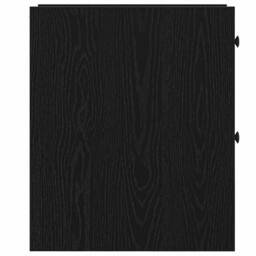 Berkfield Home Narrow Bathroom Cupboard with Wheels Black Oak Engineered Wood - thumbnail 7