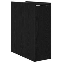 Berkfield Home Narrow Bathroom Cupboard with Wheels Black Oak Engineered Wood - thumbnail 8