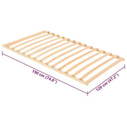 Berkfield Home Slatted Bed Base with 19 Slats 120x190 cm in Beige - thumbnail 7