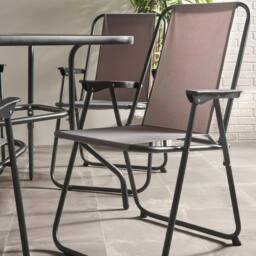 OHS 8 Piece Patio Set Garden Furniture Outdoor Table Chairs Parasol in Grey - thumbnail 2