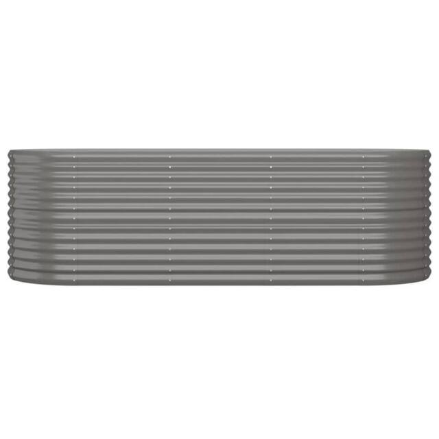 Berkfield Home Garden Raised Bed Powder-coated Steel 224x80x68 cm Grey - Size: 224 x 80 x 68 cm - image 1