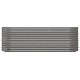 Berkfield Home Garden Raised Bed Powder-coated Steel 224x80x68 cm Grey - Size: 224 x 80 x 68 cm - thumbnail 1
