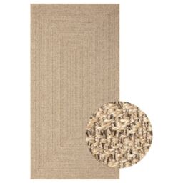 Berkfield Home Rug 80x150 cm Jute Look Indoor & Outdoor in Brown - Size: 100 cm diameter - thumbnail 2