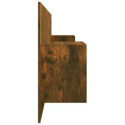Berkfield Home Bed Headboard with Cabinets Smoked Oak Engineered Wood in Brown - thumbnail 5