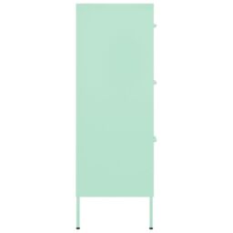 Berkfield Home Drawer Cabinet Mint 80x35x101.5 cm Steel in Green - thumbnail 4