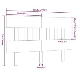 Berkfield Home Beautiful Bed Headboard Honey Brown 183.5x3x81 cm Solid Wood Pine - thumbnail 6