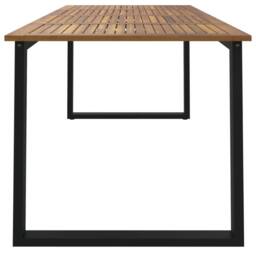 Berkfield Home Garden Table with U-shaped Legs 200x90x75 cm Solid Wood Acacia in Brown - Size: 200 x 90 x 75 cm - thumbnail 4
