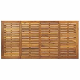 Berkfield Home Garden Table with U-shaped Legs 200x90x75 cm Solid Wood Acacia in Brown - Size: 200 x 90 x 75 cm - thumbnail 5