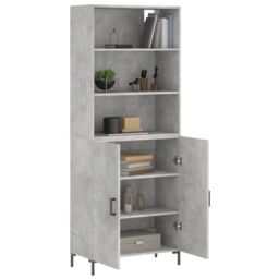 Berkfield Home Highboard Concrete Grey 69.5x34x180 cm Engineered Wood - thumbnail 3