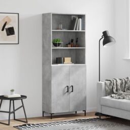 Berkfield Home Highboard Concrete Grey 69.5x34x180 cm Engineered Wood - thumbnail 1