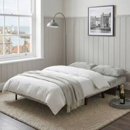 Home Garden Direct Aurora Small Double Sofa Bed in Premium Fabric 2 Seater in Light Grey - thumbnail 2