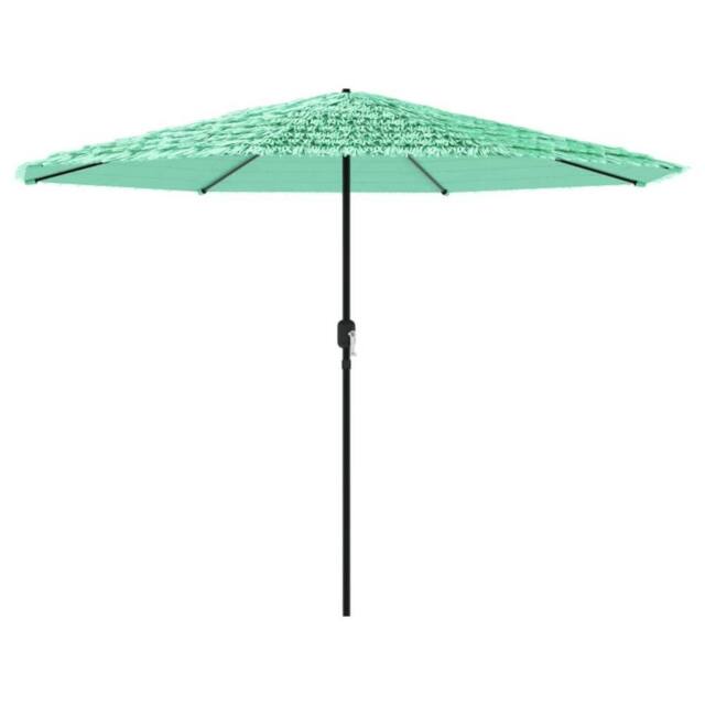 Berkfield Home Garden Parasol with Steel Pole Green 388x388x248 cm in Aqua - Size: 388 x 388 x 248 cm - image 1