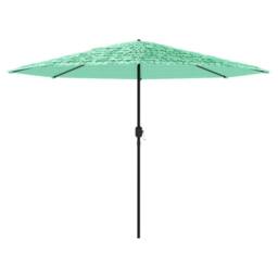 Berkfield Home Garden Parasol with Steel Pole Green 388x388x248 cm in Aqua - Size: 388 x 388 x 248 cm - thumbnail 4