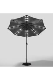 Garden Sanctuary 3m Patio Outdoor Crank Parasol Solar 24 LED Lights with Decorative Base in Dark Grey - thumbnail 4