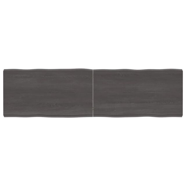 Berkfield Home Table Top Dark Grey 180x50x(2-6) cm Treated Solid Wood Live Edge in Brown - image 1