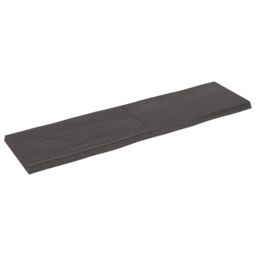 Berkfield Home Table Top Dark Grey 180x50x(2-6) cm Treated Solid Wood Live Edge in Brown - thumbnail 2