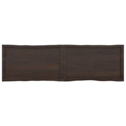Berkfield Home Table Top Dark Grey 180x50x(2-6) cm Treated Solid Wood Live Edge in Brown - thumbnail 3