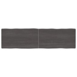Berkfield Home Table Top Dark Grey 180x50x(2-6) cm Treated Solid Wood Live Edge in Brown - thumbnail 1