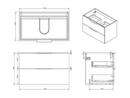 Vente-unique Wall-Hung Vanity Unit - Light Natural - 80 Cm - NISAYA in Light Oak - thumbnail 7