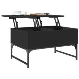 Berkfield Home Coffee Table Black 70x50x40 cm Engineered Wood & Metal - Size: 70 x 50 x 40 cm - thumbnail 4
