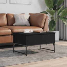 Berkfield Home Coffee Table Black 70x50x40 cm Engineered Wood & Metal - Size: 70 x 50 x 40 cm - thumbnail 3