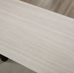 Modish Furnishing Siena White Ceramic Dining Table with Black Ribbed Base - thumbnail 3