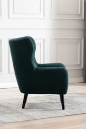 More4Homes Winslow Wing Back Fabric Occasional Button Back Modern Accent Armchair in Dark Green - thumbnail 6