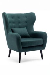 More4Homes Winslow Wing Back Fabric Occasional Button Back Modern Accent Armchair in Dark Green - thumbnail 2