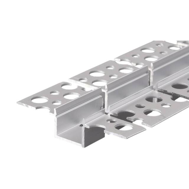 ENER-J 55x12.5mm Trimless Recessed Aluminium LED Profile 2m (4) in Silver - image 1