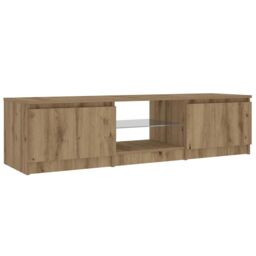 Berkfield Home TV Cabinet with LED Lights Artisian Oak 140x40x35.5 cm Engineered Wood in Brown - thumbnail 6