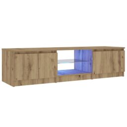 Berkfield Home TV Cabinet with LED Lights Artisian Oak 140x40x35.5 cm Engineered Wood in Brown - thumbnail 5
