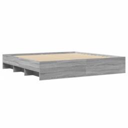 Berkfield Home Bed Frame without Mattress Grey Sonoma 200x200 cm Engineered Wood - thumbnail 7