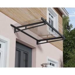 Palram Patio Cover Bremen Door Awning Canopy 1500 Clear - L150 x W93.5 cm in Grey - thumbnail 3