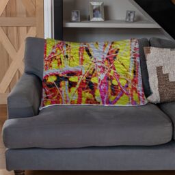 Benjamin Tate Design River Thames & Red Branches Blanket in Natural - Size: 120 cm x 150 cm - thumbnail 2
