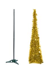 Living and Home Tinsel Christmas Tree Decoration Collapsible 1.2M Adjustable in Gold - thumbnail 5