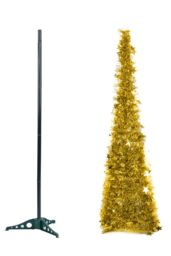 Living and Home Tinsel Christmas Tree Decoration Collapsible 1.2M Adjustable in Gold - thumbnail 6